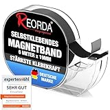 REORDA® Magnetband selbstklebend im Spender - Magnetstreifen - Magnetklebeband...