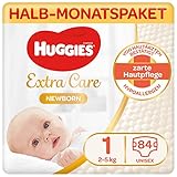 Huggies Newborn Baby Windeln Größe 1, 2 bis 5 kg, Für Neugeborene, Mit...