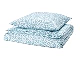IKEA Bettwäsche Set CYMBALBLOMMA - 2-teilig - 140x200/80x80 cm - weiß/blau