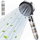 Gritin Duschkopf mit Filter, Hochdruck Handbrause Wassersparend, 5 Strahlarten,...