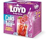 LOYD - Eistee Erdbeere & Himbeere - 12 Pyramidenbeutel, Sommerlicher Ice Tea,...