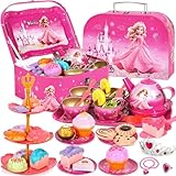 EUZLABBY 52 Teiliges Teeparty Set,Teeservice Kinder,Tin...