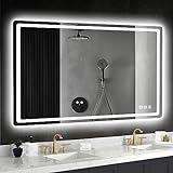 STARLEAD Badezimmer-Spiegel-mit-Beleuchtung 100x70cm, Wandspiegel-mit-LED und...