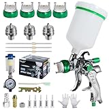 Potufa HVLP Lackierpistole Spritzpistole Kit mit 4 Düsen - 1,4mm & 1,7mm &...