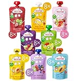 FruchtBar Bio Quetschie Sommer Set groß, acht Fruchtpüree-Sorten im...