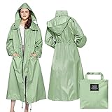 LAMA Stilvoller Langer Regenponcho Unisex Regenmantel mit wasserdichte...