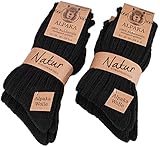 BRUBAKER 4 Paar Alpaka Socken aus 100% Alpakawolle - Wintersocken Set für Damen...