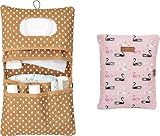 HAMUR HOME Windeltasche Organizer und Kosmetiktasche 2in1 - Kleine Wickeltasche...