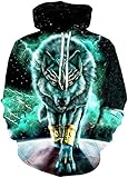 PADOLA Herren Kapuzenpullover 3D Druck Hoodie mit Taschen Langarm Halloween...