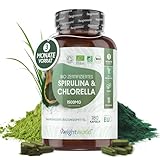 Bio Spirulina & Chlorella 3 Monate Vorrat 1500mg Pulver nur in 2 Kapseln...