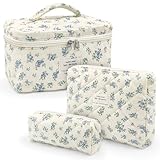 beifon 3er Set Kosmetiktasche Kulturtasche Damen mit Blumenmuster, Kulturbeutel...