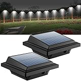 Dachrinne Solarleuchte 40 LEDs | UniqueFire Solarlampen für Außen | Schwarz...