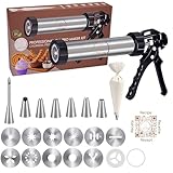 Edelstahl Gebäckpresse & Churros Maker - 4 Churro-Scheiben (Hohl), 5...