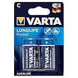 VARTA Longlife Power C Baby LR14 Batterie (2er Pack) Alkaline Batterie - Made in...