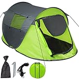 tectake® Pop Up Zelt wasserdicht, Wurfzelt, Camping Zelt 2 Personen, inkl....