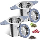 yomanta 2 Stück teesieb für losen tee mit Deckel，Breiter Griff mit...