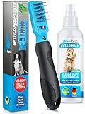 BluePet Profi Entfilzungskamm + Fellspray für Hunde & Katzen bei Verfilzungen &...