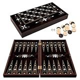 Efcom Backgammon – Tavla – Backgammon Holz – Hochwertiges Holzbrettspiel...