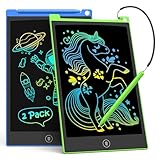 LCD Schreibtafel 2 Pack, 8.5 Zoll Tablet für Kinder und Erwachsene, Löschbarer, Wiederverwendbarer Schreib-Zeichenblock, mit Abschließbar Löschen-Taste (Blau+Grün)