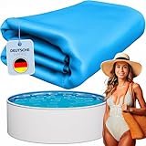 poolomio Poolfolie blau für Stahlwandpool rund 240 x 90 cm | Poolinnenfolie...