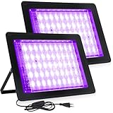 2 Stück LED Schwarzlicht Strahler 50W, IP66 Wasserdicht Schwarzlichtlampe, 50...