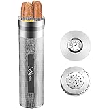 SPIPER Zigarren Humidor aus Edelstahl, Reise Zigarrenetui Röhre für 3 bis 4...