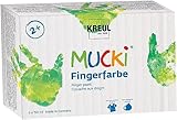 KREUL 2316 - Mucki leuchtkräftige Fingerfarbe, 6 x 150 ml in gelb, rot, blau,...