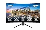 ODYS XP32 80cm (32') WQHD Curved Monitor (2.560x1.440 Pixel, 165Hz, 1ms...