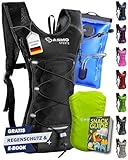 SASMO® Trinkrucksack (Schwarz) mit Thermofach | Trinkrucksack Laufen -...