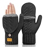CAOZITOU Handschuhe Herren Damen, Winterhandschuhe Thermo Fingerlos, Winter...