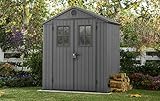 Keter Darwin Gartenhaus 6x4, wetterfest aus Kunststoff mit Holzoptik,...