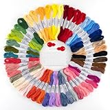 50 Farben Stickgarn set, Embroidery Floss Multifarben Weicher Polyester Perfekt...