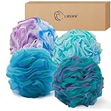 4er Set Dusch-Poufs & Badeschwämme für Männer & Frauen – Netz-Duschblume,...