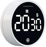 PEARL Digitaler Küchentimer: Digitaler Küchen-Timer mit Drehrad, LCD-Display &...