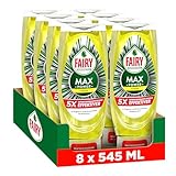 Fairy Max Power Zitrone Handgeschirrspülmittel 8x545ml, effektive Formel für...