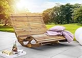 Chillroi® Ergonomische Doppelschwungliege XXL Saunaliege aus Akazienholz...