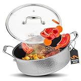 SnapiChef Schmorpfanne 28cm hoher Rand, Griffe & Deckel (5L) - Anti-Haft...