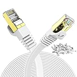 Veetop 10m Lan Kabel Netzwerkkabel Cat 7 Ethernet Kabel mit vergoldetem RJ45...