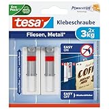 tesa Klebeschraube für Fliesen und Metall (verstellbar, 3 kg)