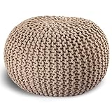 casamia Pouf Ø 55 o. 45 cm Strickhocker Sitzpouf Bodenkissen für Innen Indoor...