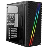 Aerocool Streak PC Gaming Case, Mid-Tower, ATX, RGB, 18 Lighting modes, Full...