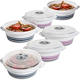 SUSTANIA Mikrowellengeschirr mit Deckel, Dampfregelventil und Griff, 6er Set...