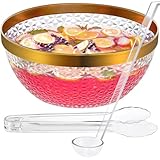 NiHome Transparente Bowle Gefäß mit Goldrand 10,2L，Bowle Gefäß –...