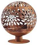 Kobolo Feuerschale Feuerkorb Bloom Kugelform 60x60x69cm Durchmesser 60cm mit...