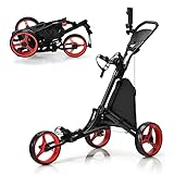 COSTWAY Golf Trolley, 3 Rad Golftrolley, Golfwagen Golf klappbar, Golfcaddy Golf...