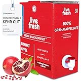 LiveFresh 100% Granatapfelsaft Kaltgepresst¹ | 3L Granatapfel Direktsaft ohne...