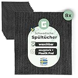 Grünschloss Spültücher Spüllappen grau dunkel (8X) waschbare Putzlappen...