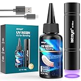 ISTOYO UV Harz Set mit Lampe, 30g UV Harz mit Wiederaufladbarer UV Taschenlampe...