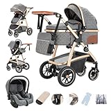 Gcarebb 3 in 1 Kinderwagen, Buggy Mit Auto Babyschale, Mit Höhenverstellbarer...