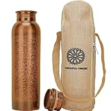 FURNISHFUL FINESSE Kupfer-Trinkflasche, 34 oz, antikes Schwarz, reine...